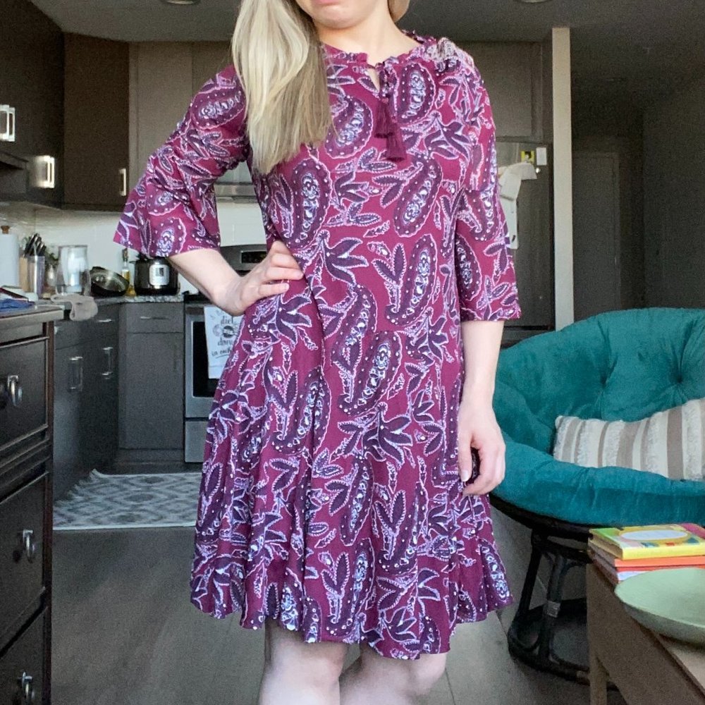 Style & Co | Purple Paisley Boho Dress